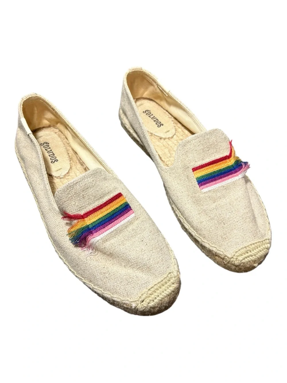 SALUDOS Rainbow Pride Sand Smocking Slippers Espadrilles